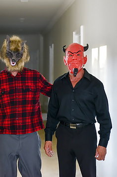 Lacey Channing & Pamela Morrison fuck each other's dad on Halloween | Daughter Swap - image 