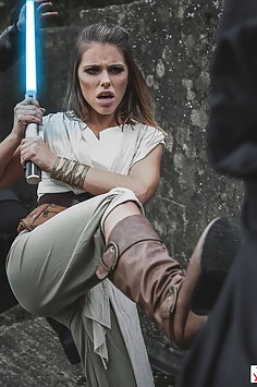 Jedi knight Adriana Chechik gangbanged by 3 Sith Lords in Star Wars porn parody - image 