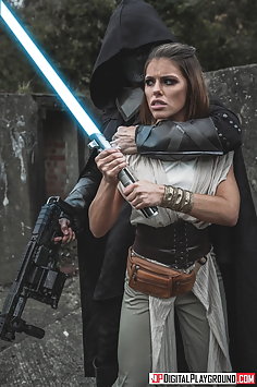 Jedi knight Adriana Chechik gangbanged by 3 Sith Lords in Star Wars porn parody - image 