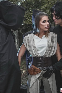 Jedi knight Adriana Chechik gangbanged by 3 Sith Lords in Star Wars porn parody - image 