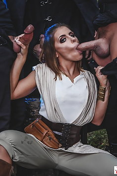 Jedi knight Adriana Chechik gangbanged by 3 Sith Lords in Star Wars porn parody - image 