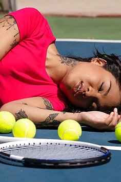 Blasian Tennis babe Honey Gold fucks white cock | Babes - image 