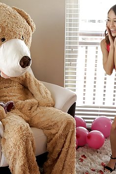 Jasmine Grey fucks furry in bear costume | Nubiles Porn: Step Siblings Caught - image 