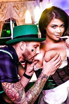 Busty bar maid Cassidy Banks fucks on St. Patrick's Day | TeamSkeet: Teen Curves - image 