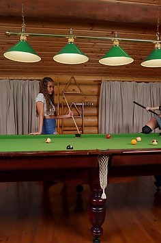 Luxury Girl & SolaZola lesbian sex on pool table | Mofos: Girls Gone Pink - image 